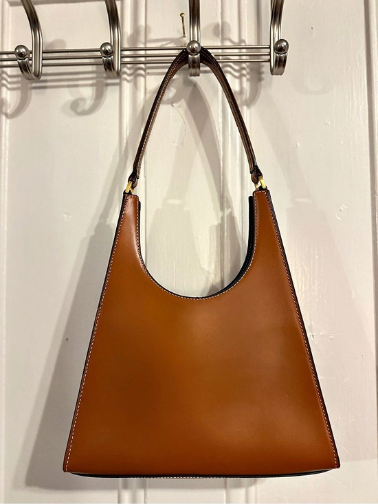 STAUD Handbags - STAUD Tommy Leather Shoulder Bag Brown